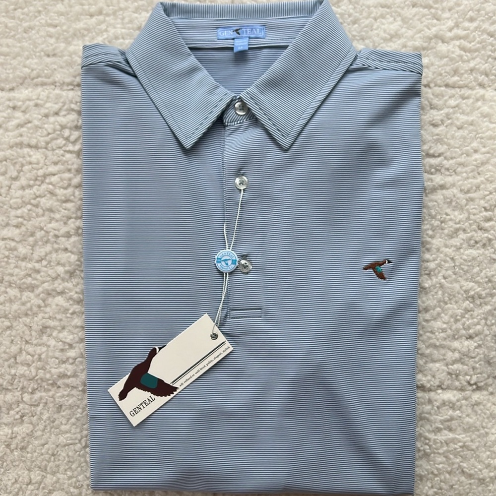 GENTEAL Men’s Pinstripe Golf Performance Polo